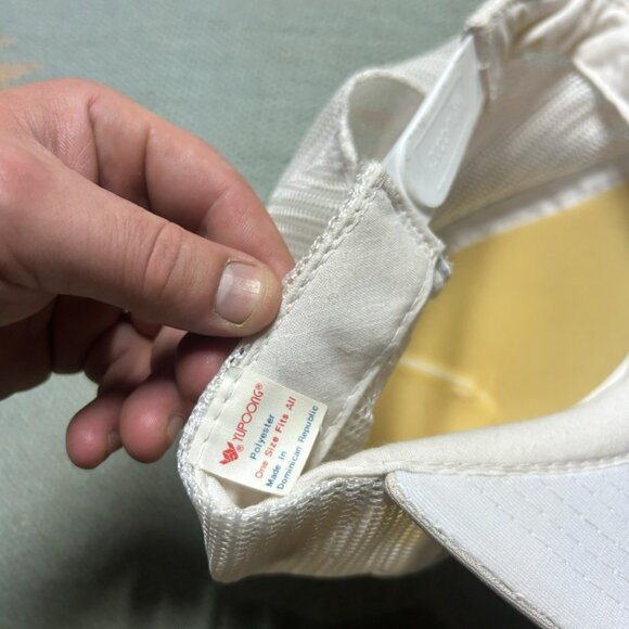 Vintage 80s 90s trucker hat mesh cap blank white snapback plain adjustable - Picture 9 of 9